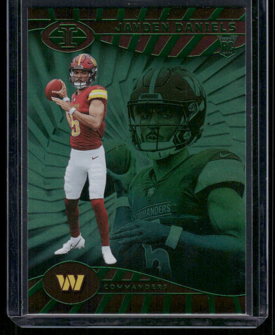 2024 Panini Illusions #93 Jayden Daniels Emerald Trophy Collection Rookie RC