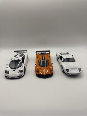 Lot Of 3 Kinsmart Mixed Scale Die Cast Super Cars Pull Back