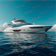 Digital Image Art Ai for Background Wallpaper Picture Photo Sea Yacht Boat Ship