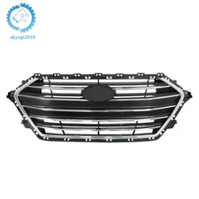 Chrome+Black Grill Fit For Hyundai Elantra 2017 2018 Plastic Front Upper Grille