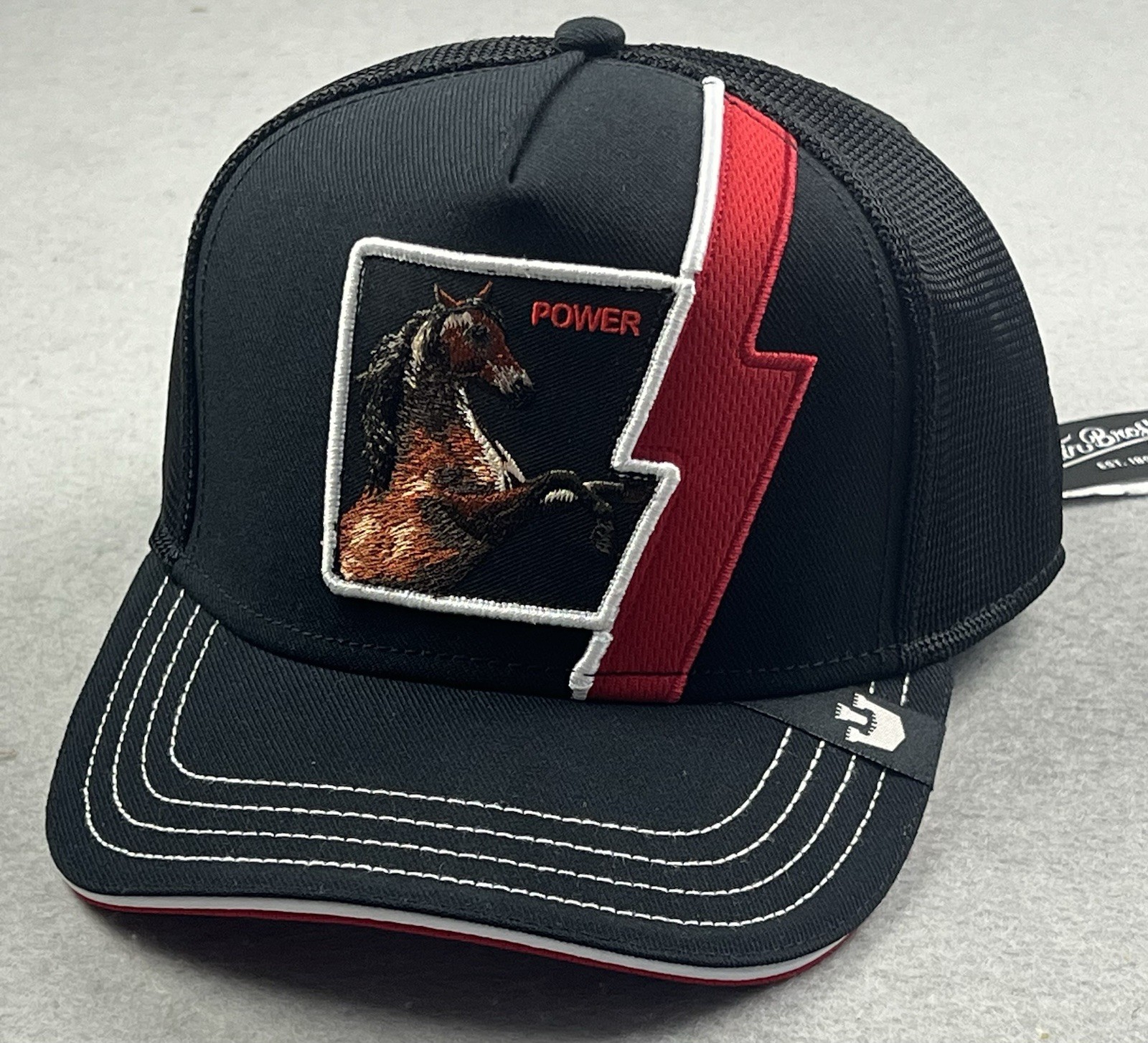 GOORIN BROS. The Farm Horse Power HP Trucker Hat Cap Black 101-2463 One Size NWT