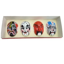 Vintage Chinese Opera Face Painting Miniatures Masks Collectible Decorative Art