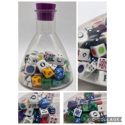 Assortment Of Dice Multiple Colors And Multiple Sides. See pictures 