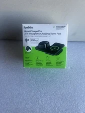 Belkin BoostCharge Pro 15W 2-in-1 Travel Pad Wireless Charging Station - Black