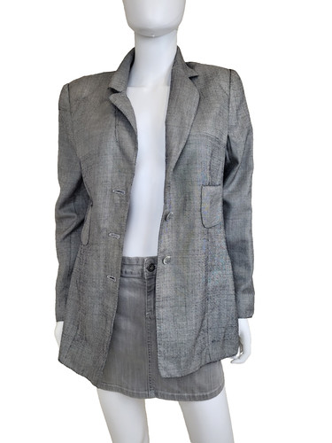 Valentino Boutique / Miss V, Vintage Valentino Garavani Miss V Linen Blazer - Grey, IT 48 uk 14 16 us 12...