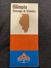 Vintage Standard Oil ILLINOIS United States Map, Travel Road Trip Ephemera 1971