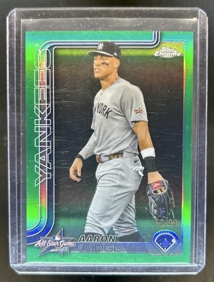 2025 Topps Chrome Update Aaron Judge All-Star Game Green Refractor #/99 Yankees | eBay