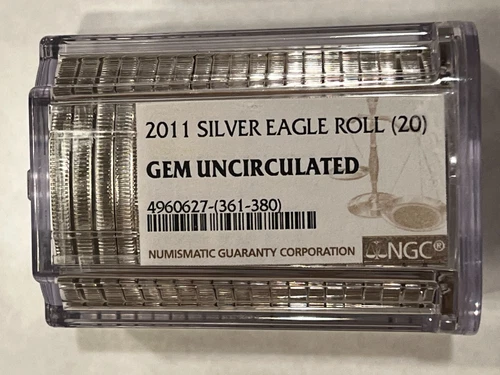 2011 SEALED SILVER EAGLE ROLL of 20 - NGC CERTIFIED GEM UNCIRCULATED