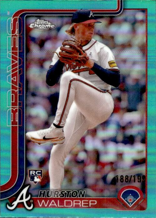 2025 Topps Chrome Aqua #90 Hurston Waldrep BRAVES RC /199