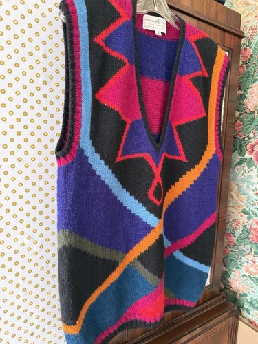 Stunning Peruvian Connection Sweater Vest 100% Alpaca Rich Colors M - Picture 2 of 4