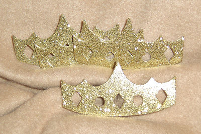 AccuCut Design Disney Crown #1 Small ~ Gold Glitter Lot of Four  