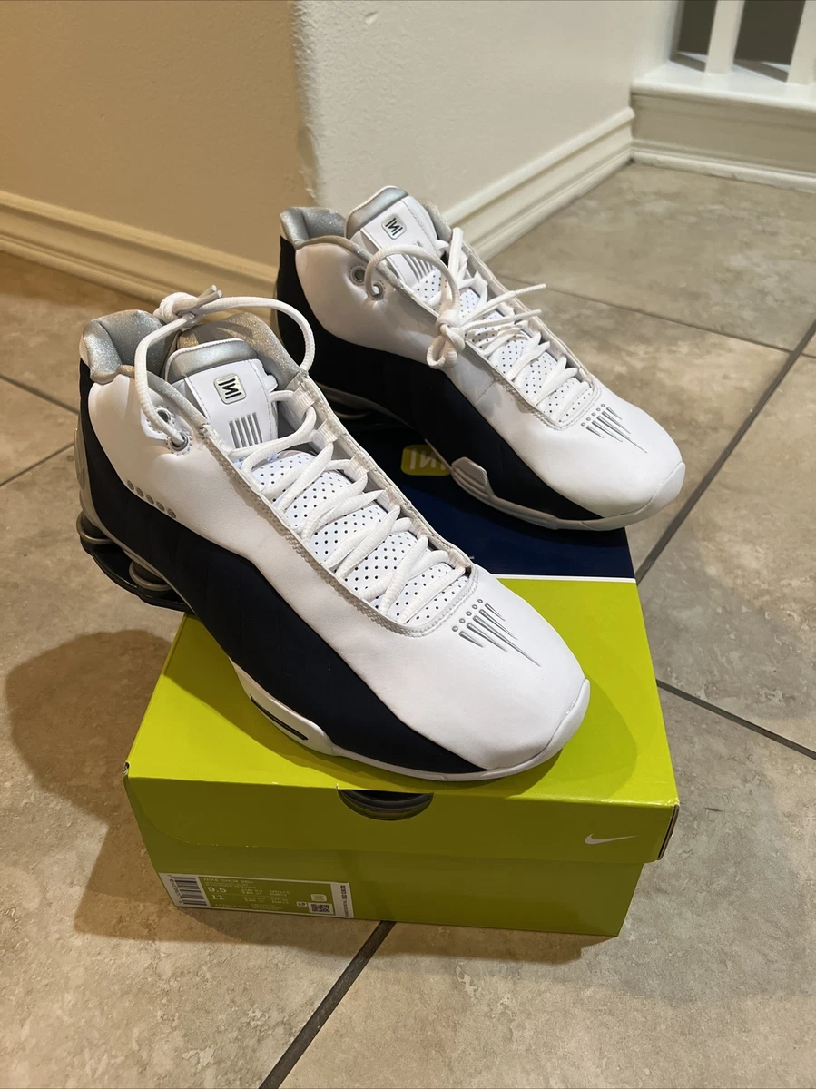 美品 ナイキ ショックス BB4 SHOX 27.5 ホワイト NIKE WH Nike Shox BB4 White Silver Navy Men's - AT7843-100 - US