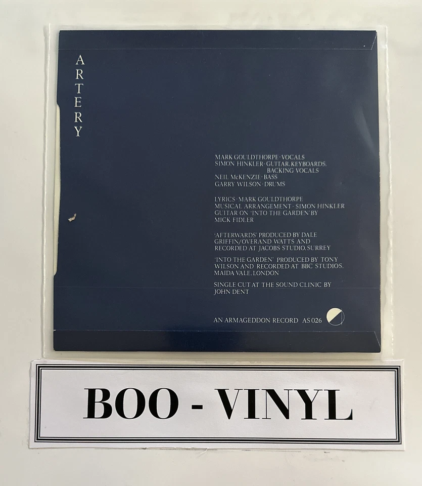 Artery  - Afterwards / Into The Garden  7” Punk / New Wave Vinyl Record EX / EX - Image 2 of 4