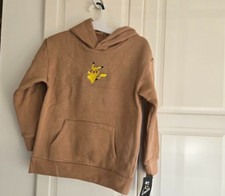 Pokemon Hoodie Sweatshirt - Tan - Boys size Small 6/7 NEW