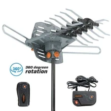 Outdoor TV Antenna 480 Miles Motorized Amplified HDTV 1080P 4K V/U 360° Rotation
