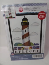 Design Works WELCOME LIGHTHOUSE Counted Cross Stitch Kit 5" x 7"