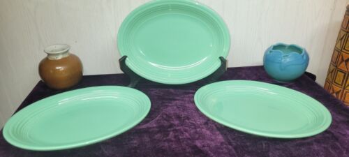 RETIRED RARE Sea Mist Green 11.5x9 Fiesta Ware Oval Platter (3) Avail PPC 2001
