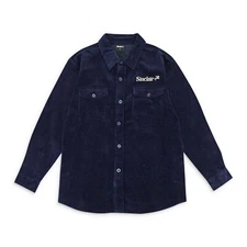 NWT SINCLAIR TWIST CORD NAVY BLUE BUTTON DOWN SHIRT SIZE L $135