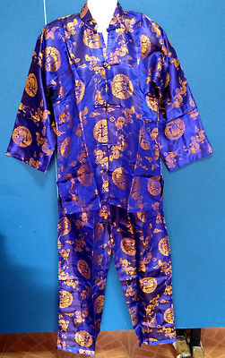 Asia Kung-Fu,Tai-Chi, Wu Shu, China/Japan Shaolin China-Anzug Blau/Gold L, 3XL