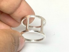 Hollow Ring 925 Sterling Silver Wide Band Statement Ring Handmade Ring All size