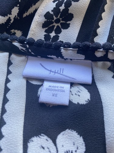 J. JILL PULLOVER FLOREALE BLUSA DONNA MANICA 3/4 DETTAGLIO PLISSETTATO TAGLIA XS USATO IN OTTIME CONDIZIONI - Foto 3 di 3