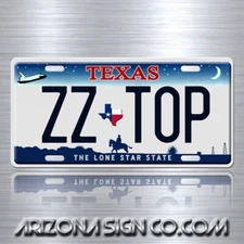 ZZ TOP Rock Band Texas Vanity Aluminum License Plate Tag New