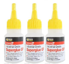 x3 EVERBUILD 20G INDUSTRIAL GRADE HIGH &MEDIUM VISCOSITY SUPER GLUE ADHESIVE