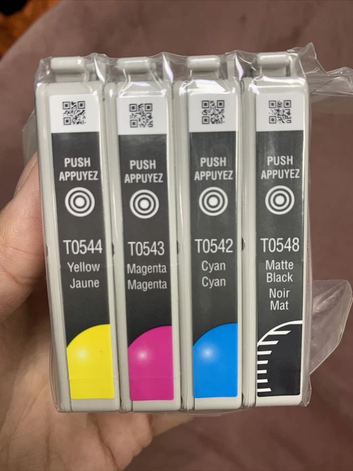 4x Genuine Epson Ink Cartridge T0544 T0543 T0542 T0548 - Multipack Multicolour - Image 2 of 4