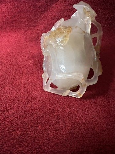 FABULOUS CARVED CHINESE REPUBLIC PERIOD AGATE VASE 5” TALL - Picture 8 of 19