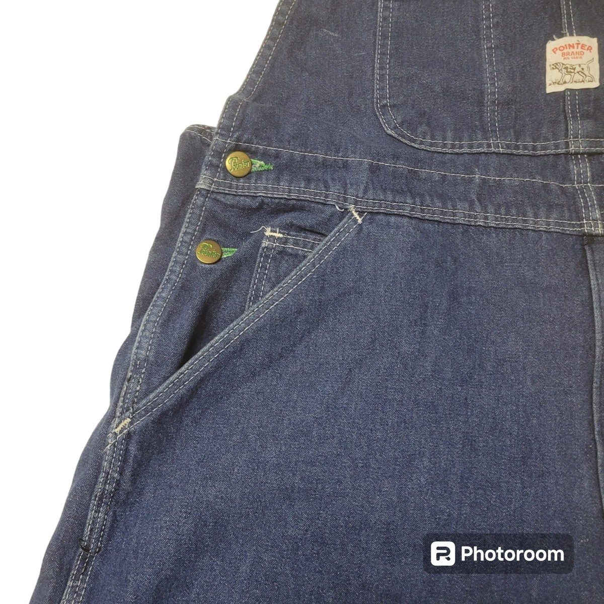 Vtg Pointer Denim High Back Bib Overalls Men's Size 40x30 Vtg Pointer Denim High Back Bib Overalls Men's Size 40x30