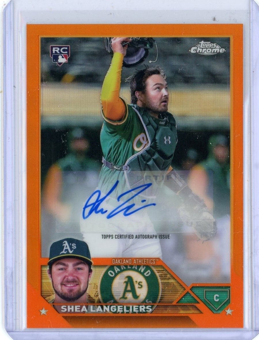 2023 Topps Chrome Rookie Orange Refractor Autograph #AC-SL Shea Langeliers 25/25