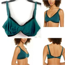 INC International Concepts MeshTrim Bralette Bra Green Spruce Choose Size New