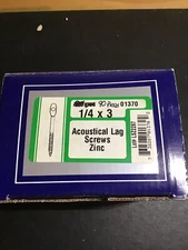 Box Of 90 Midwest Fastener #01370. 1/4 X 3" Acoustical Lag Screws   New!   Zinc