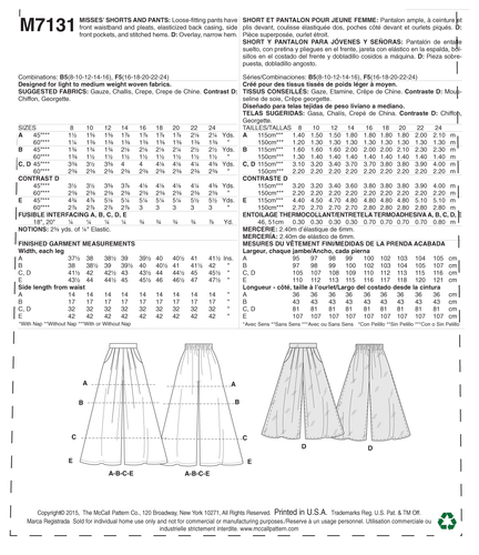 McCall’s Pants Sewing Pattern M7131 - Picture 11 of 12