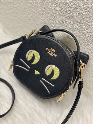 Coach CW467 Canteen Crossbody With Halloween Cat Crossgrain