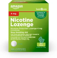 Amazon Basic Care Nicotine Polacrilex 4mg 144 Lozenges *EXP 07/2027*