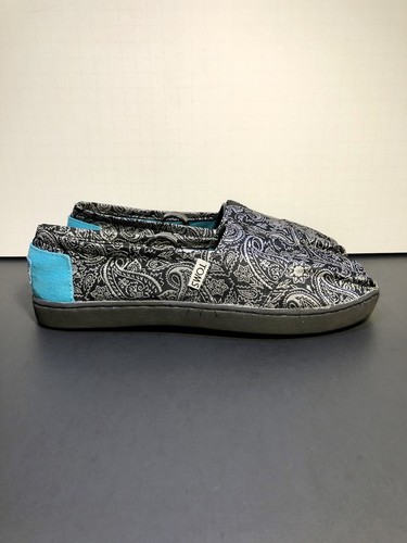 Toms Paisley Kid’s Black & Silver Slip On Shoes / Size 5 - Picture 2 of 9
