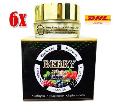 6 Boxes Berry Plus Extra 5x Whitening Cream Reduce Freckles Dark Spots