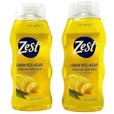 ZEST Lemon Peel & Agave Hydrating body Wash 20 fl oz (2 pack)