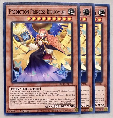 Yugioh! 3x Prediction Princess Bibliomuse DABL-EN019 Common 1st Ed NM