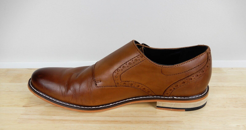 Bar III Jesse Leather Monk Strap Oxfords Dress Shoes Cognac Men's 11.5 M - Picture 7 of 13
