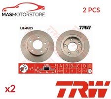 BREMSSCHEIBEN SATZ PAAR HINTEN TRW DF4689 2PCS A FÜR MAZDA 323 F V,323 C V