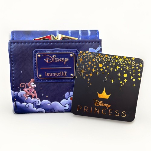 Disney Loungefly Aladdin Jasmine Rajah Castle Kisslock Wallet w/ Coin Purse NWT - 第 1/7 張圖片