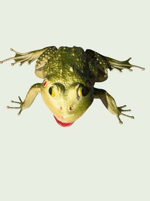 Vintage TS Hong Kong Rubber Green Frog Toy Figure *As-Is*