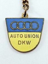PORTE-CLES - Rare 1960s AUTO UNION DKW - Vintage Original Métal ÉMAILLÉ -