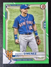 2021 Topps Bowman Green Parallel Prospect Paper 2 Andres Gimenez Rookie Mets #8