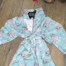 Frozen Elsa Girls Fleece Robe Light Blue Hooded Belted XL Long Sleeve