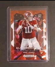 Mac Jones 2021 Panini Prizm Draft Picks All American Red Cracked Ice Rookie Card