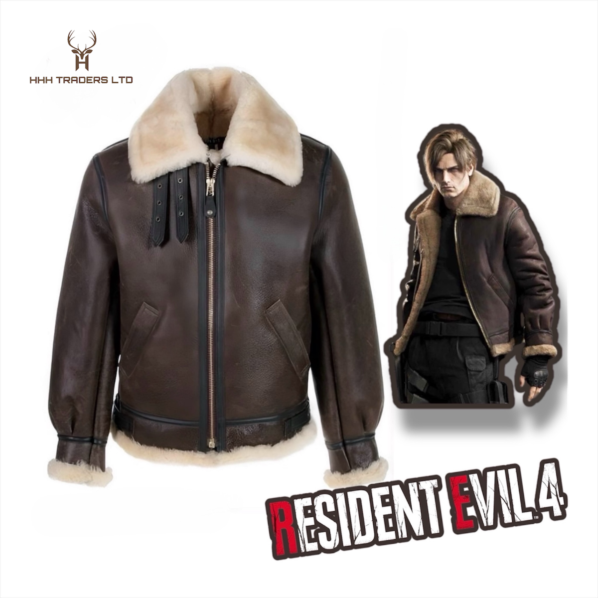 ケリハーレム　LEON Leon S Kennedy Leather Jacket – Resident Evil RE4 Genuine