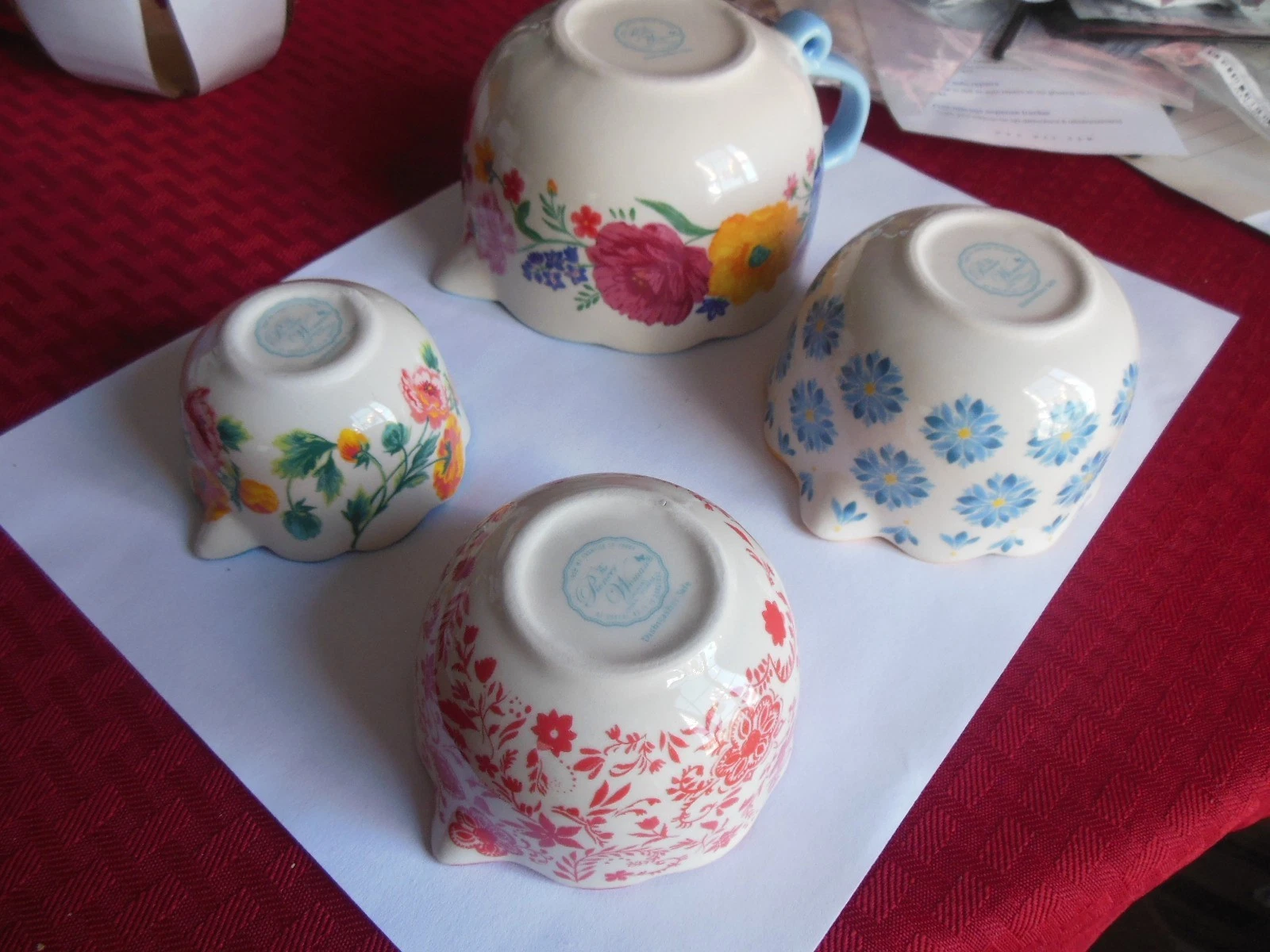 Pioneer Woman Measuring Cup Bowl Set of 4pcs. Floral Design * Free Shipping